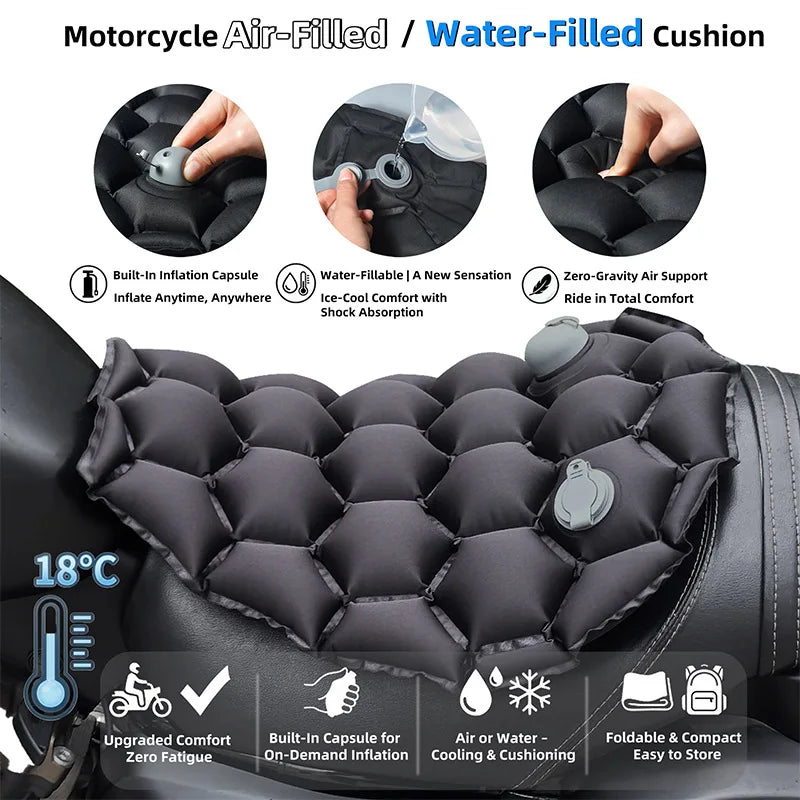Motorcycle Air Gel Seat Cushion – 3D Honeycomb Anti-Slip Pad