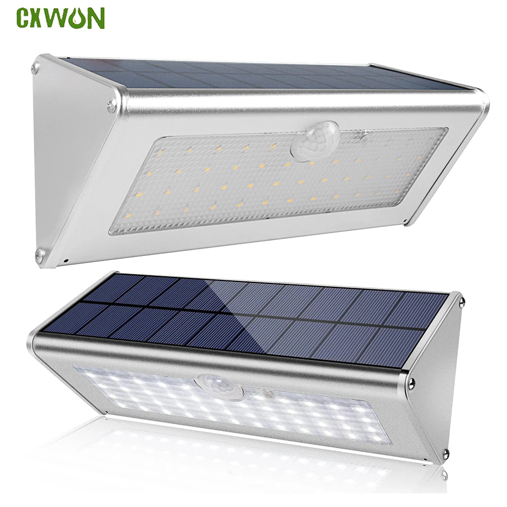 Solar LED Light Outdoor Waterproof Aluminum RIR Motion Sensor Powered Zpaxo