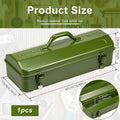 Tool Box 43x17x13cm Portable Steel Tool Box Hip Roof Style with Metal Latch Closure Tool Chest for Household Workshop Car Zpaxo 43x17x13cm green