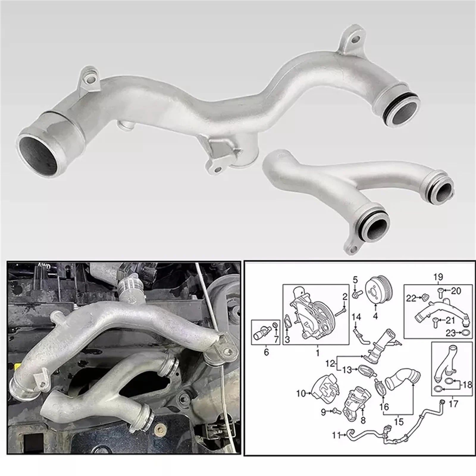 Coolant Outlet Pipe LR090630 Jaguar Land Rover Car Engine Upgraded