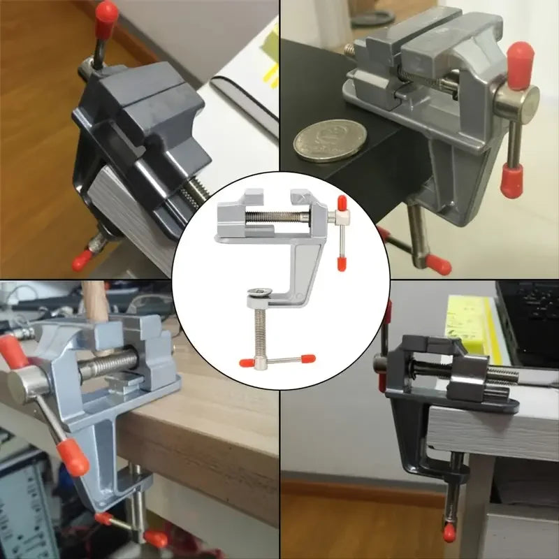 Sturdy Mini Aluminum Bench Vise Adjustable Table Clamp Crafting