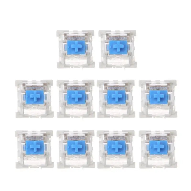 652F Mechanical Gaming Keyboard Switches 10Pieces Blue White Switches 3pin 60g Zpaxo