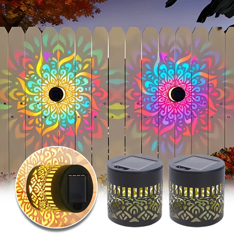 Solar Powered Mandala Sunflower Wall Light Outdoor Garden Decorative
