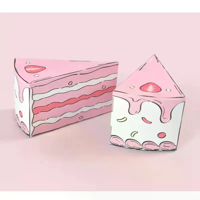 Triangular Cake Shaped Paper Box Cookie Candy Baby Shower Favors Zpaxo