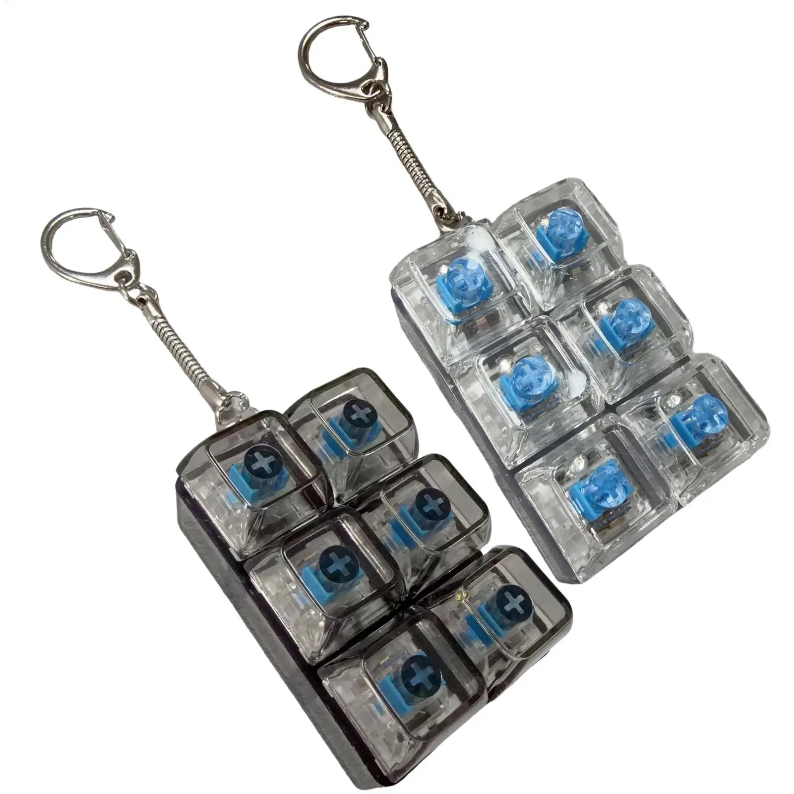 Keyboard Fidget Clicker 6 Button Sensory Light Up Toy Keychains Key