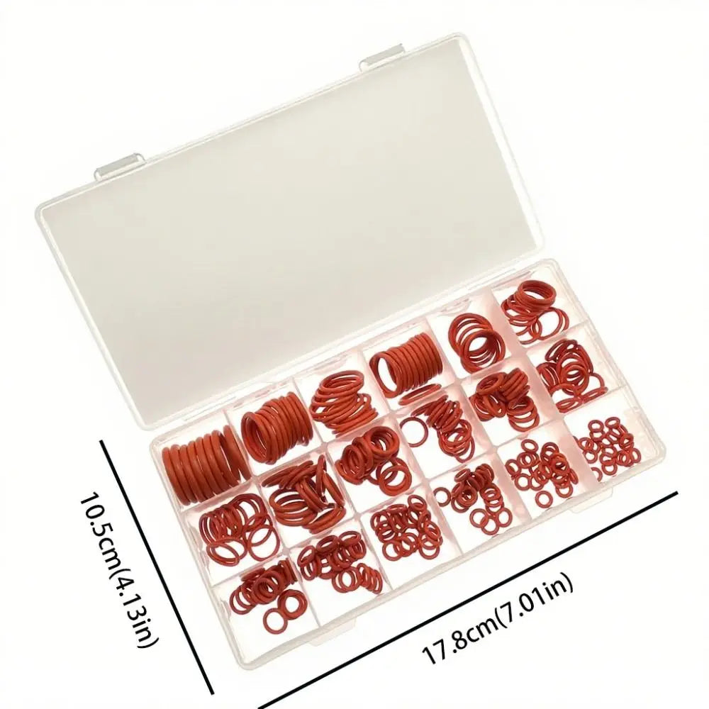 225 Pieces Silicone Rubber O-Ring Assortment Kit 15 Sizes Silicone Material Metric Sealing Gasket Set Rubber Washer High Quality Zpaxo