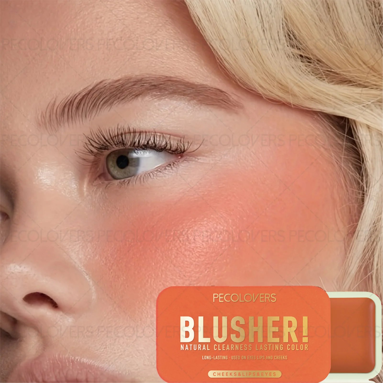 3-Shades Push-pull Blusher Dual-use Lips Cheeks Eyes Long Lasting