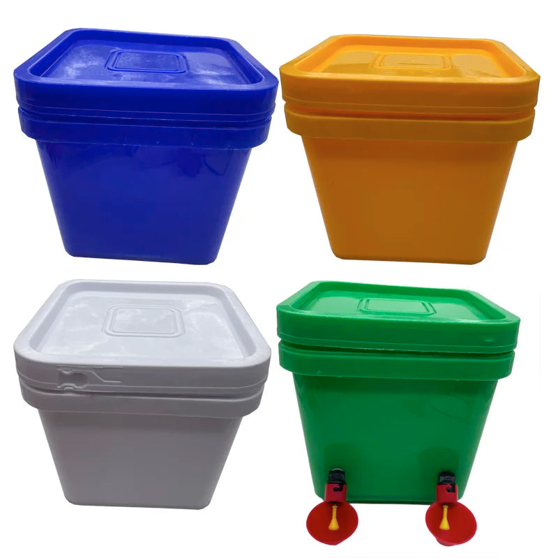 Quail Chicken Drinking Bucket Cup Portable Thickened Lid Square Pet