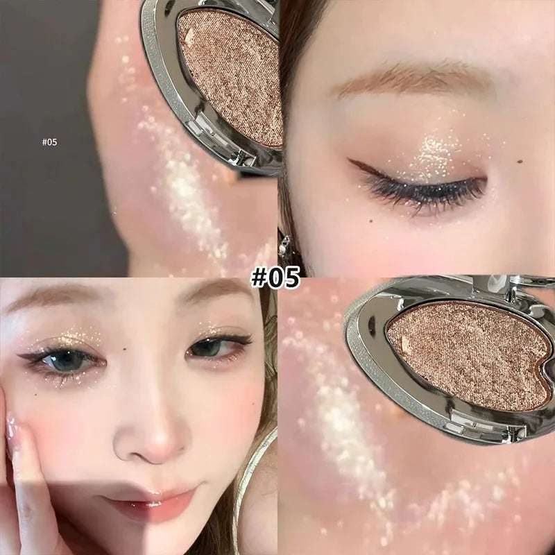 Metallic Glitter Eyeshadow Charm Dream Girl Eye Shadow Plate Blue Zpaxo 05