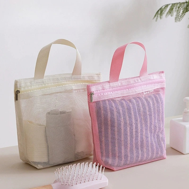 Mesh Makeup Toiletry Storage Bags Handbags Portable Travel Washing