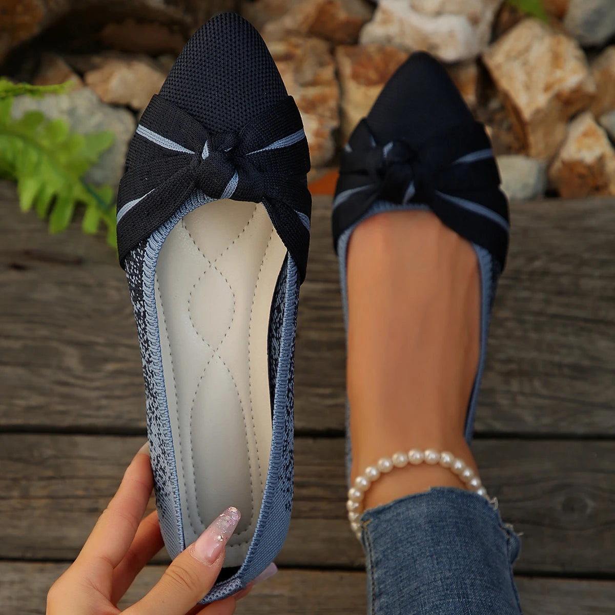 Women Flats Fashion Lightweight Flat Shoes Slip on Women Shoes Retro 2026 New Sneakers Soft Luxury Plus Size Shoes for Women Zpaxo Blue 37