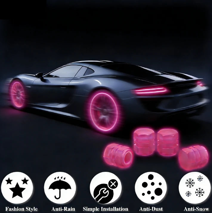 10-Pack Glow-in-the-Dark Tire Valve Stem Caps – Leak-Proof
