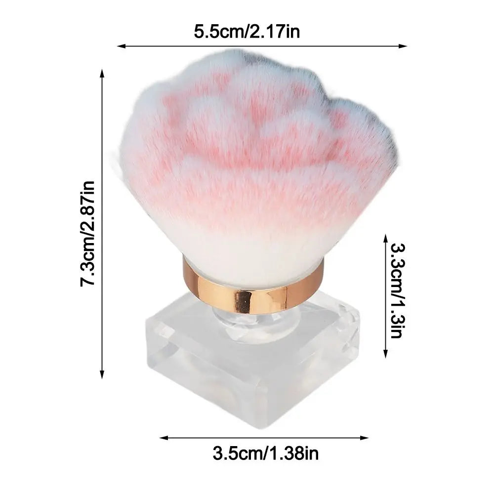 Pink Soft Bristle Nail Dust Removal Brush Comfortable Handle Rose Art Zpaxo