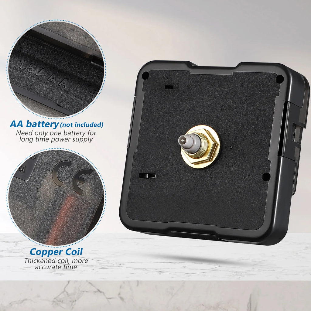 Quartz Clock Movement Replacement Black Battery Operated Silent