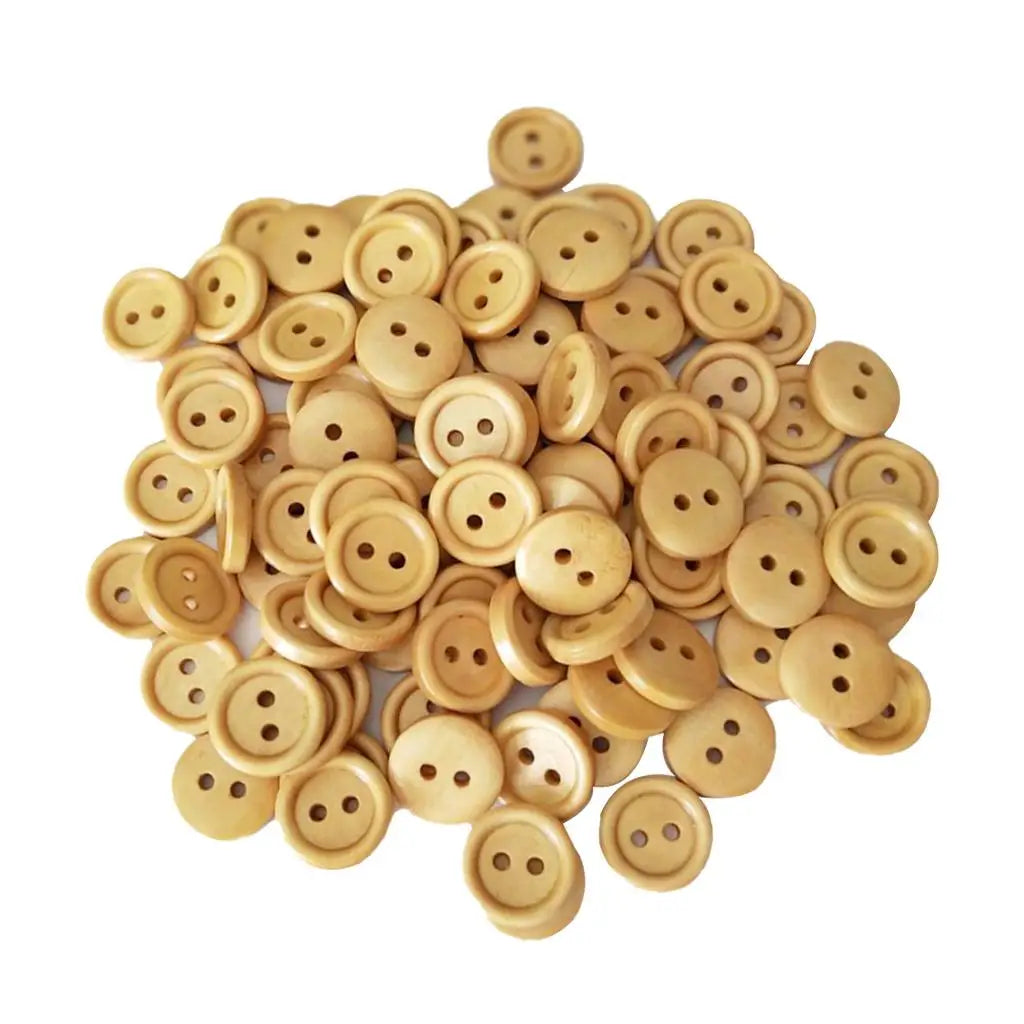 Wood Buttons 13mm 15mm Round Sewing Decorative Buttons for Needlework Clothes and Baby Craft Embellishments DIY Supplies Zpaxo