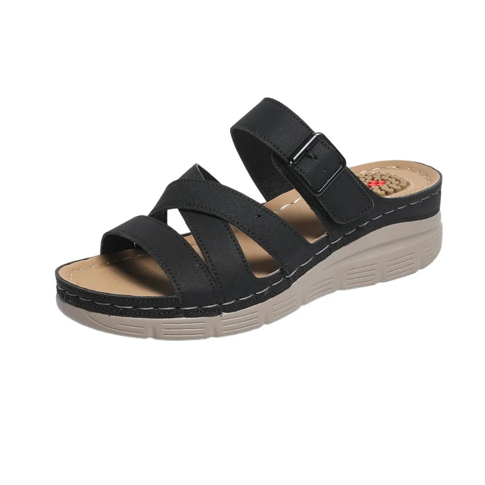 Fashionable Women's Lightweight Landslide Slippers Summer Round Toe
