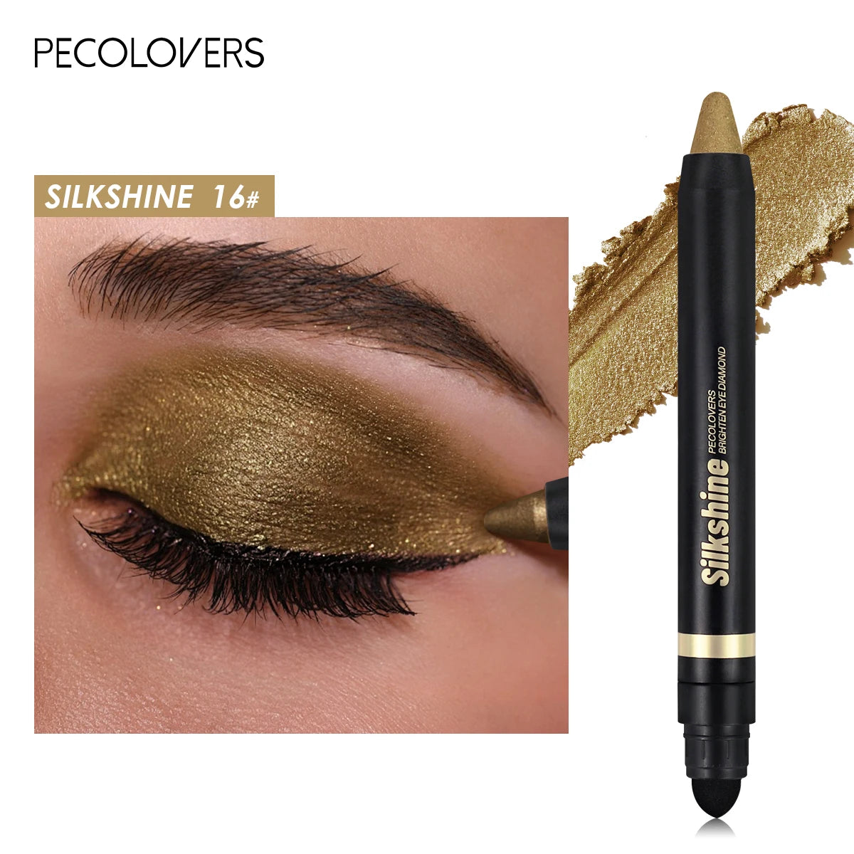 Smoky Eyeshadow Pencil Stick Waterproof Pearlescent Metallic Glitter Eye Shadow Highlighter Pen Makeup Tool Zpaxo 16