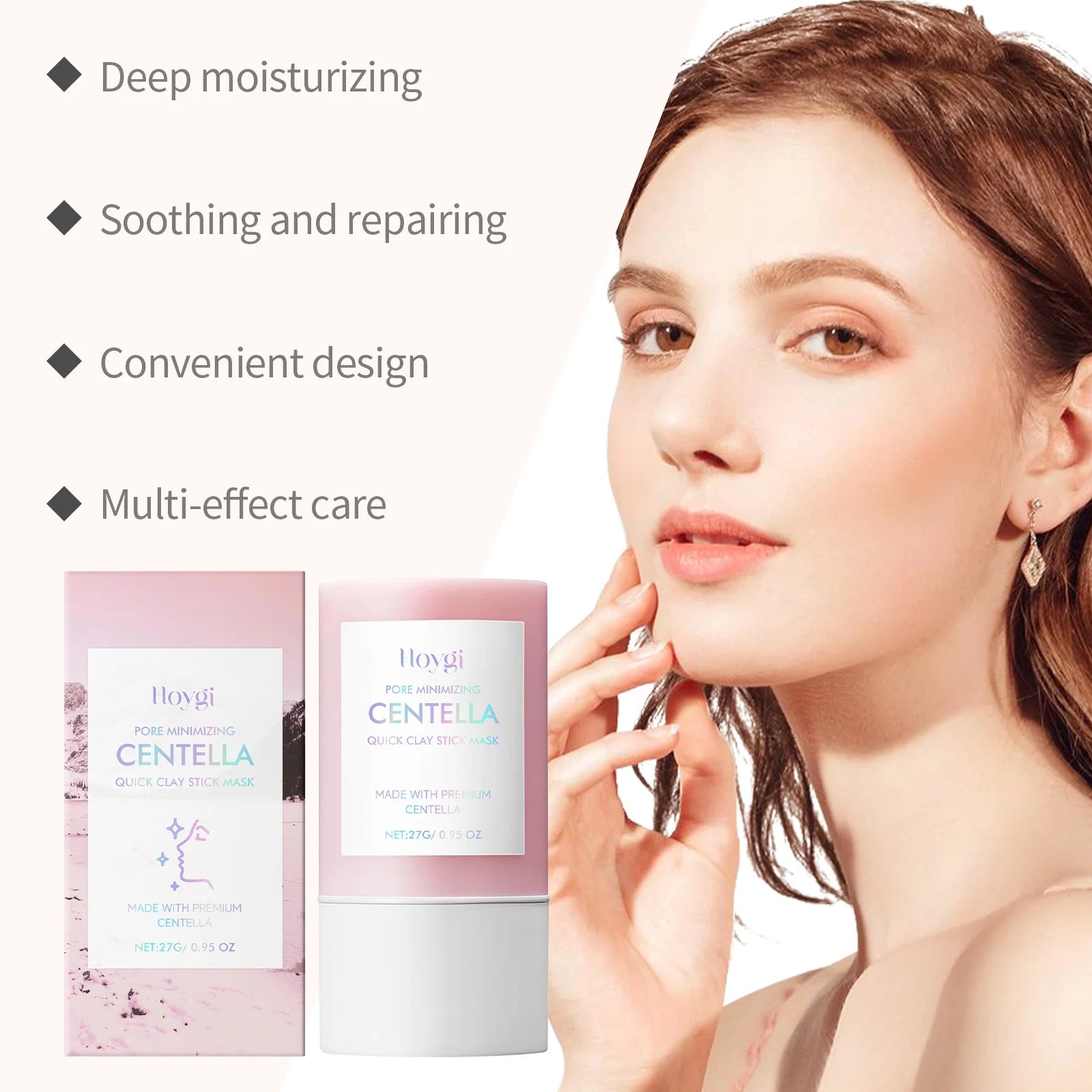 Hoygi Centella Asiatica Clay Mask Stick Soothing Calming Detoxifying Hydrating Anti-irritation Easy Application All Skin Types Zpaxo