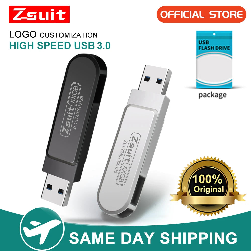 Zsuit USB Flash Drives Rotate USB-C Pendrive 64GB 128GB USB3.0 Type-C Pen Drives 2in 1 U Disk for iPhone Laptops Memory Stick Zpaxo