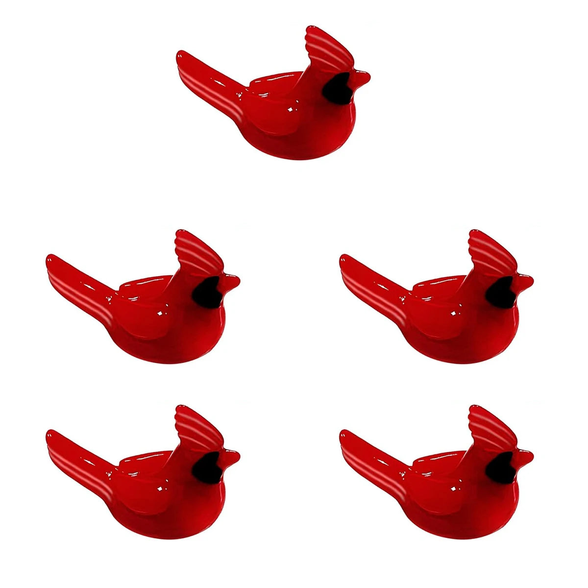 Mini Red Cardinal Bird Figurines – Resin Fairy Garden Ornaments