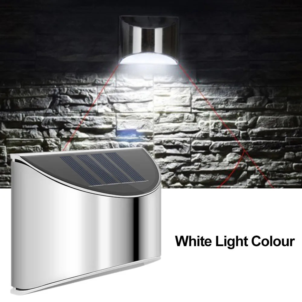 Solar Stainless Steel Fence Light Outdoor LED Patio Garden Landscape Zpaxo