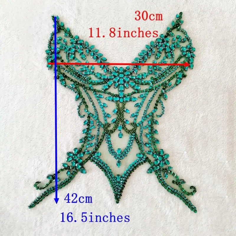 Hand Beaded Patches Sewing Glass Rhinestones Fabric Accessories