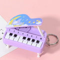 Solid Color Mini Electronic Piano Keychain Bear Rabbit Mini Piano Key Pendant Animals Audible Musical Instrument Piano Keyring Zpaxo purple