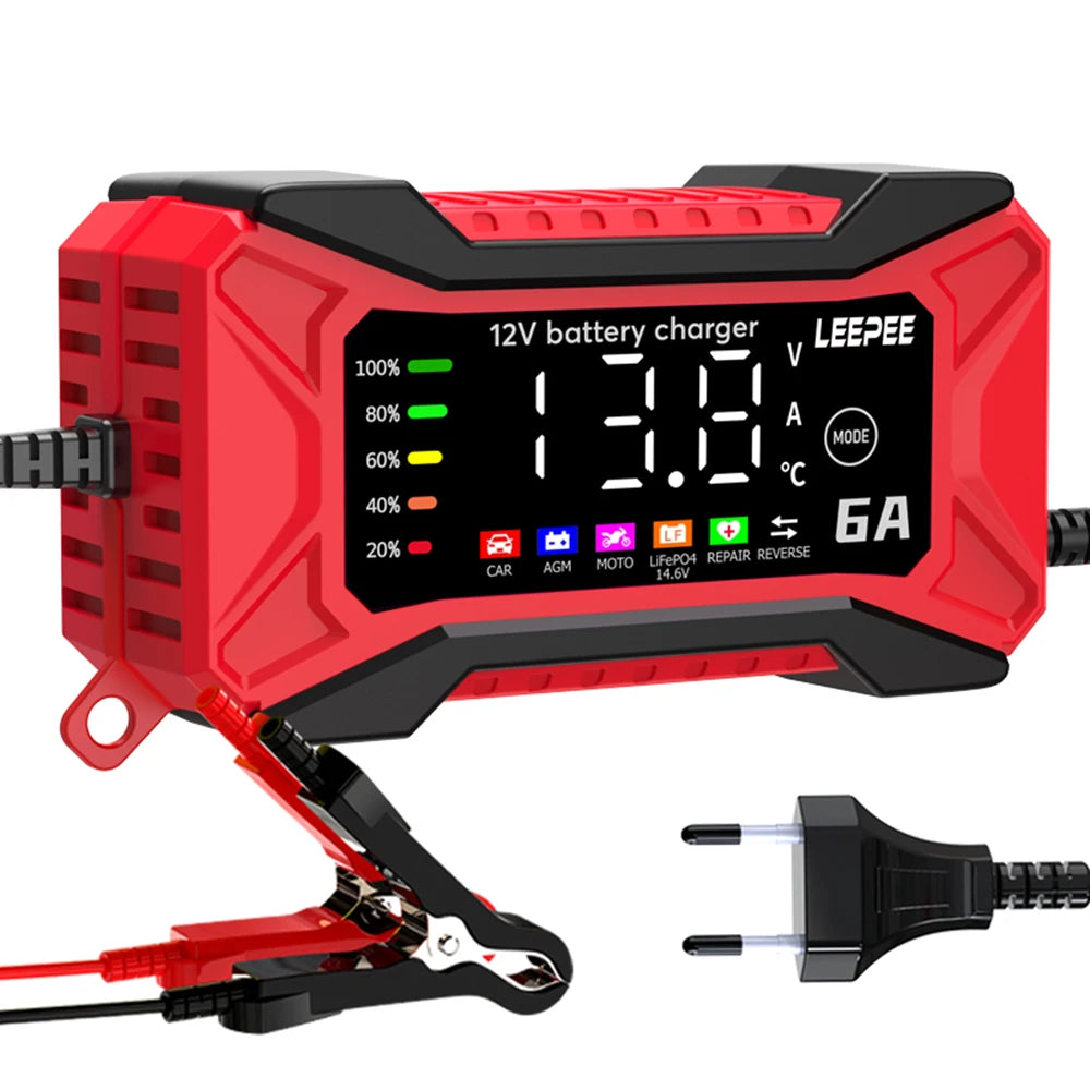 14 6V 10A Iron Lithium Charger Digital LCD Display Smart Battery