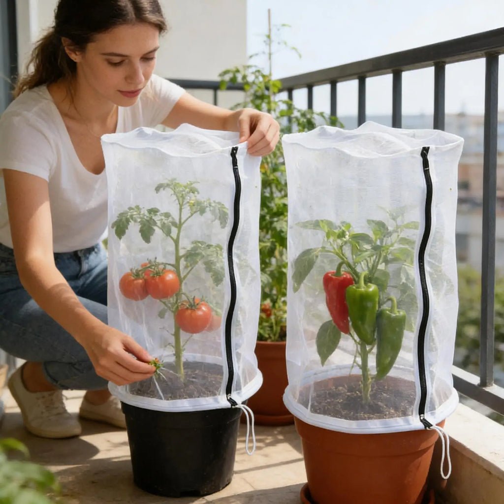 Plant Covers Breathable Mesh Barrier Protector 2 Bird Tomato Cage Net