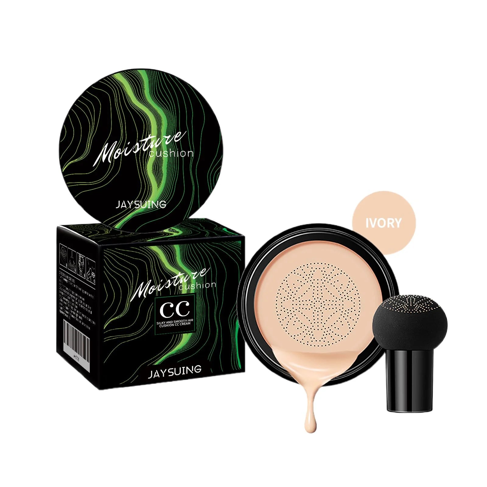 Mushroom Head Air Cushion Concealer – Full Coverage Makeup Air Cushion Concealer Zpaxo Ivory White