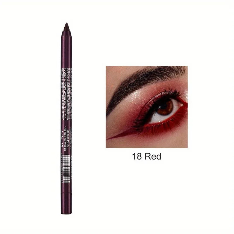 Waterproof Black Brown Eyeliner Gel Pencil Matte Smooth Eye Shadow Highlighter Pens Non-Smudge Easy Wear Eyeliner Pen Makeup Zpaxo 18