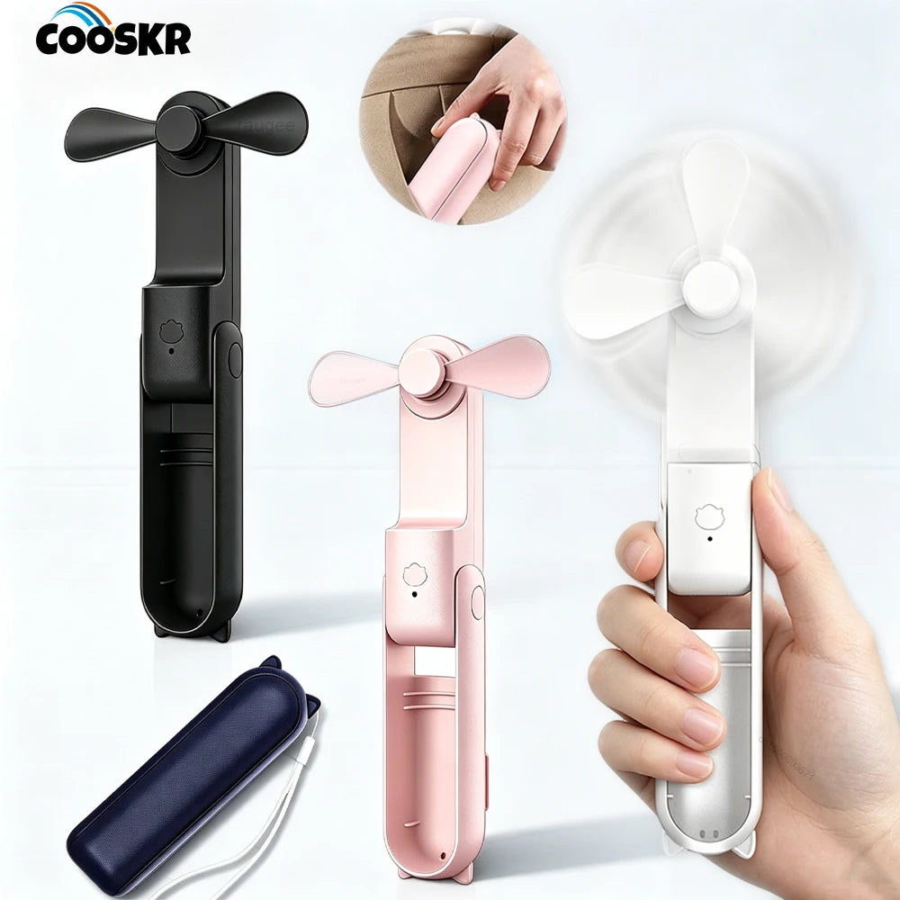 Mini Handheld Fan USB Rechargeable Small Foldable Pocket Personal