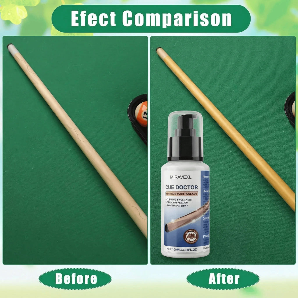 MIRAVEXL 100ml Pool Cue Shaft Cleaner Polish Conditioner Set Billiard Snooker Accessories Maintain Smooth W/ Cleaning Cloth Zpaxo
