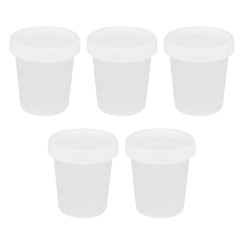 5 Reusable Stackable Plastic Dip Sauce Containers Salad Dressing Zpaxo 5Pcs White