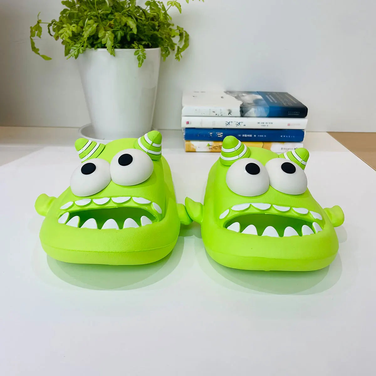 Cute Big Eyed Clown Fish Slippers Women Summer Bathroom Anti-slip