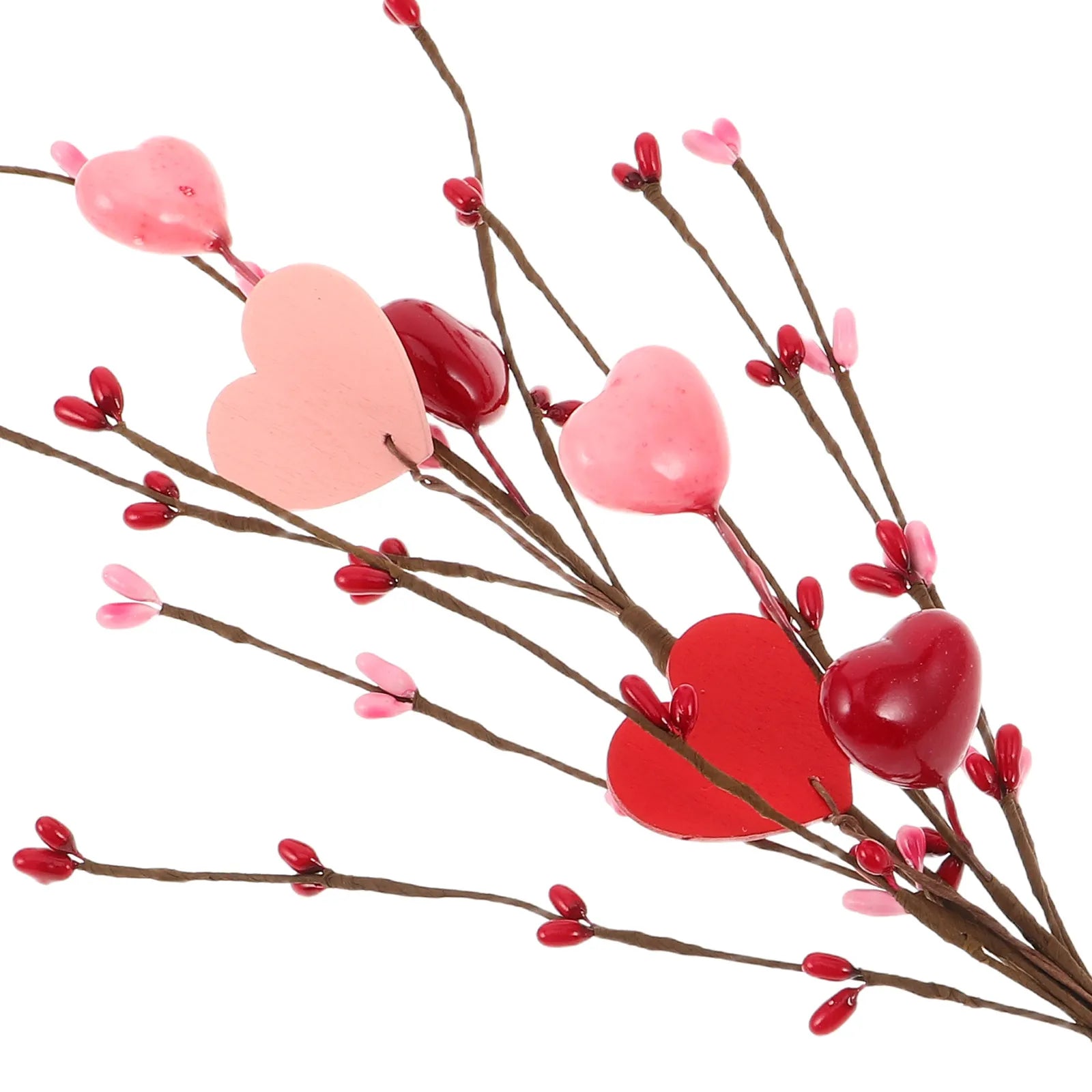 Valentine Stem Branches Heart Shaped Picks Artificial Flowers Stems