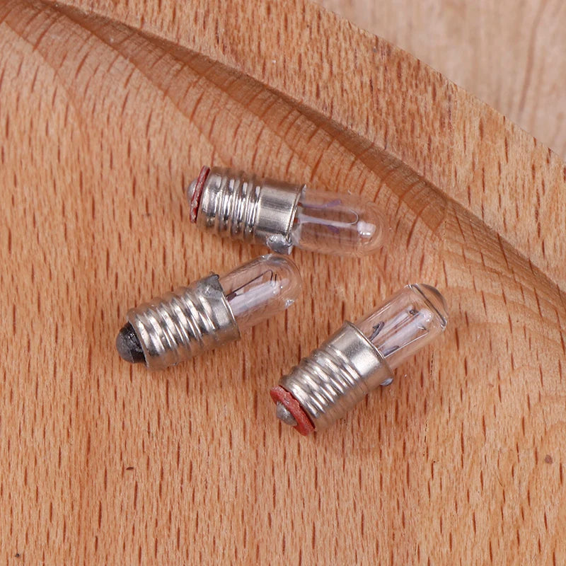 10Pcs/Lot Mini Indicator Light Bulb E5 Screw Mouth Miniature Lamp Light Bulb 6.3V 12V 24V 0.1A Small Bulb Signal Lamp Bead Zpaxo