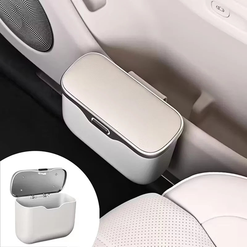 Car Trash Can – ABS Rolling Cover, Dry & Wet, Universal Fit