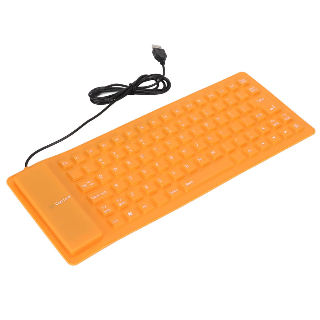 Portable USB Wired Keyboard Silicone Fully Sealed Design Lightweight Silent Soft Comfortable Silicone Keyboard for PC Zpaxo