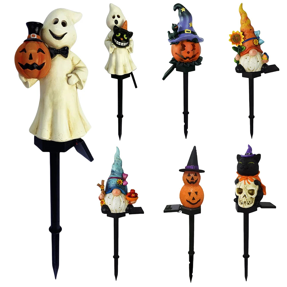 Halloween Ghost Lights Outdoor Pumpkin Lamp Stakes Solar Pathway