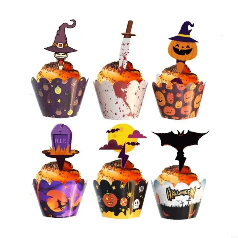 Autumn Harvest Cupcake Inserts Turkey Cake Decorations Thanksgiving Party DIY Crafts Zpaxo