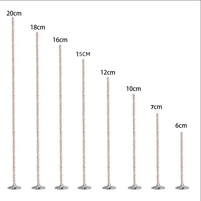 6-20cm 30pcs Smokeless Candle Wick Cotton Soy Wax Wick Large Base Household Scented Woven Candle Wick Kerosene Lamp Wax Thread Zpaxo
