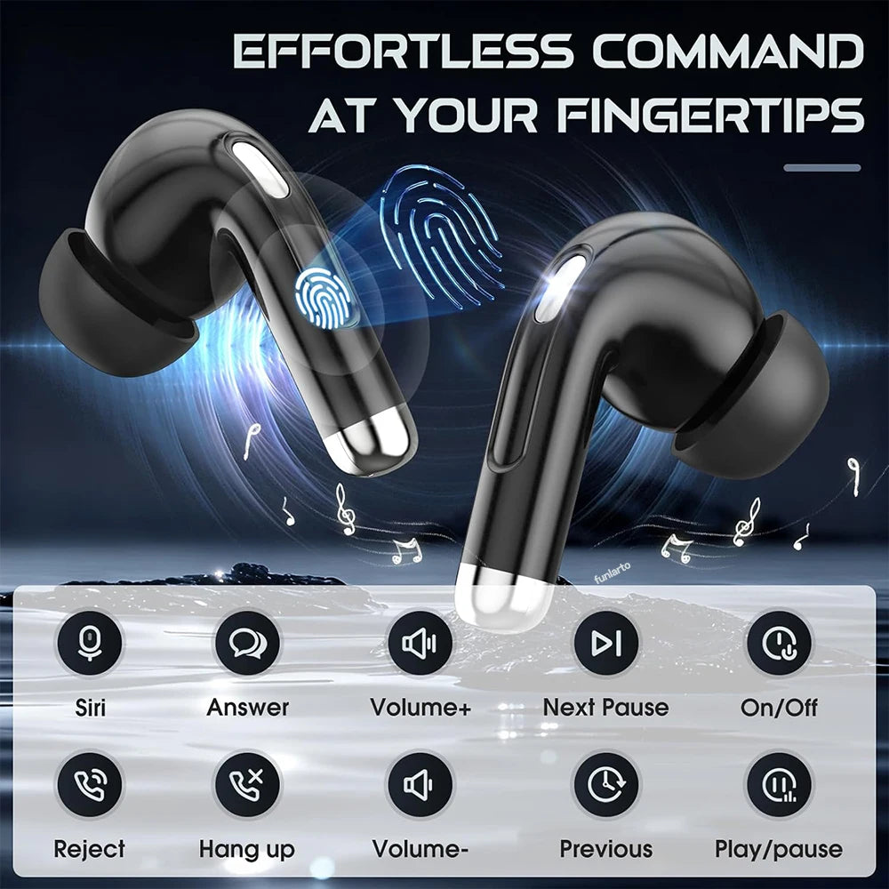 Wireless Bluetooth Earbuds Drivers Hi-fi Deep Bass 30H Playtime