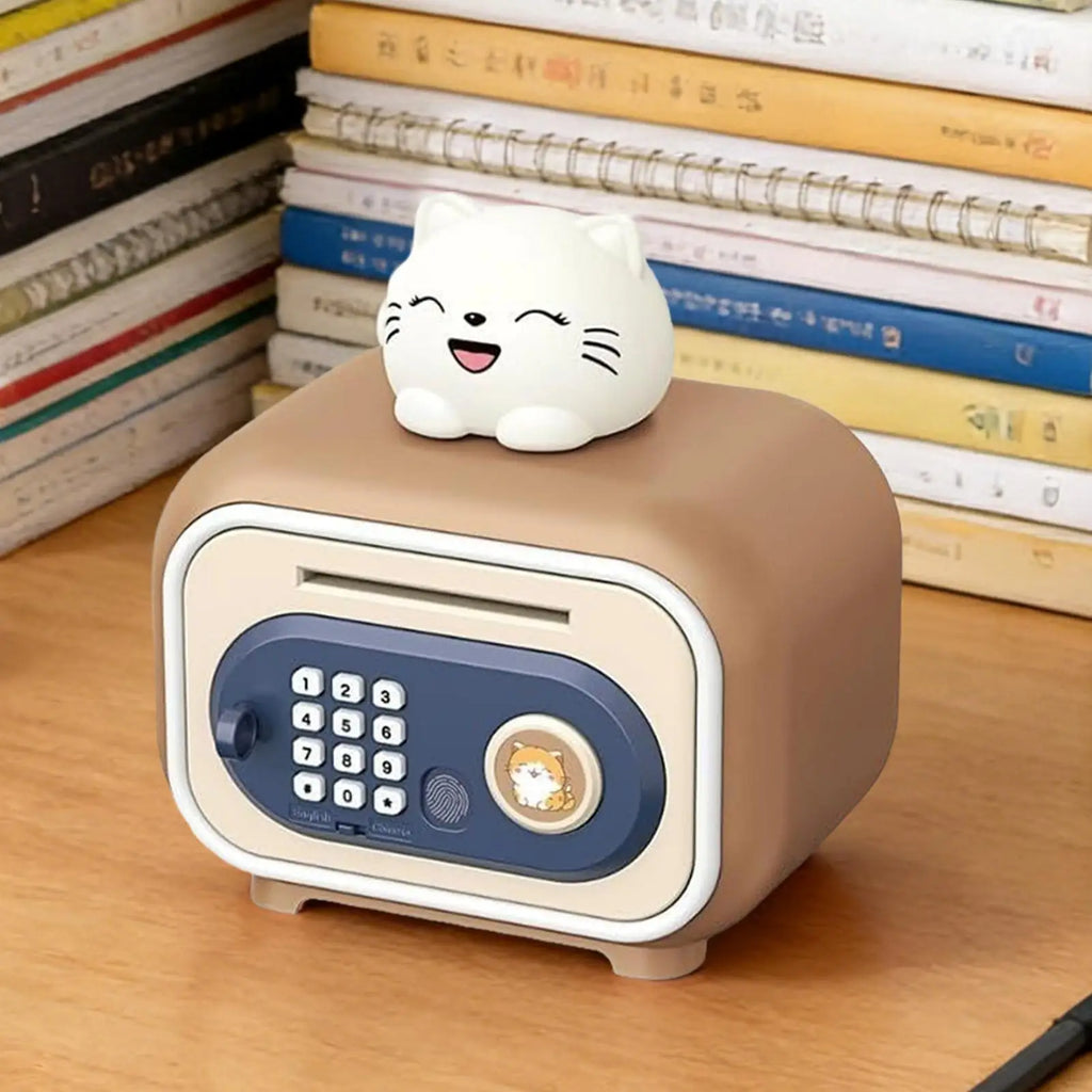 Kids Money Bank Password Fingerprint Unlock with Sound Money Saver Box Kids Banks for Cash Bill Coin Boys Girls Over 3 Year Old Zpaxo
