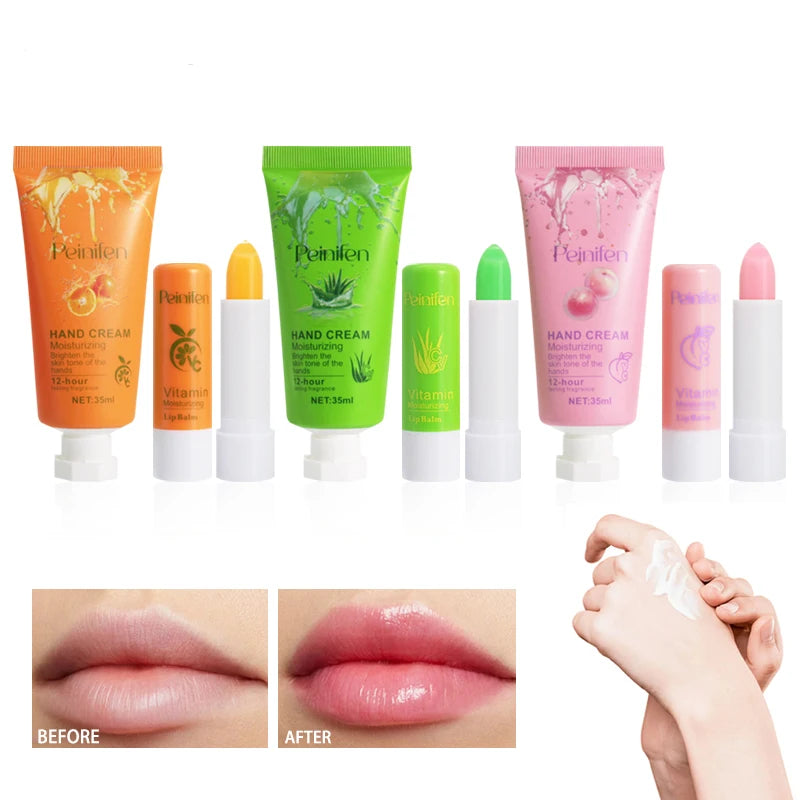 Hand Cream+lipstick Moisturizing Refreshing Non Greasy Smoothly Smear