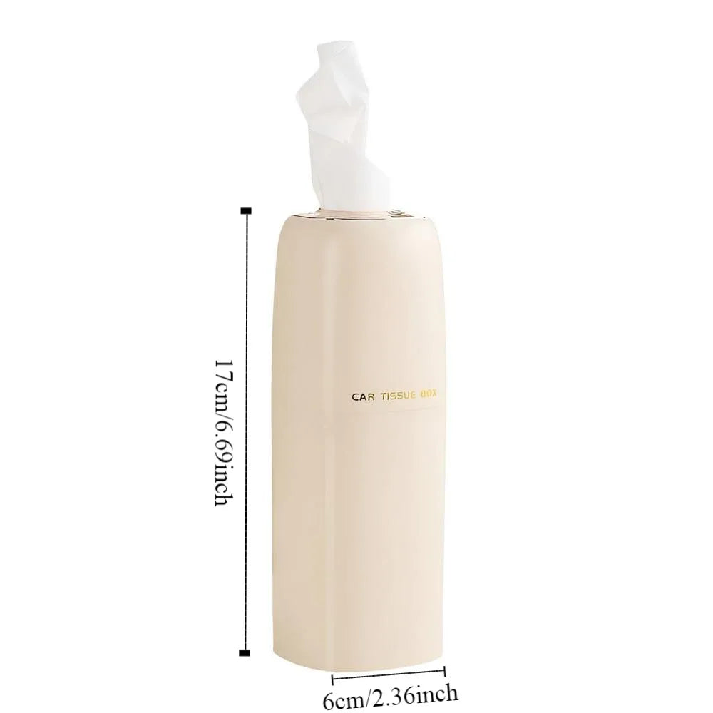 Refillable Car Tissues Cylinder Tissue Dispenser Cup Holder Round Tube Tissue Container Space-saving Large Capacity Zpaxo