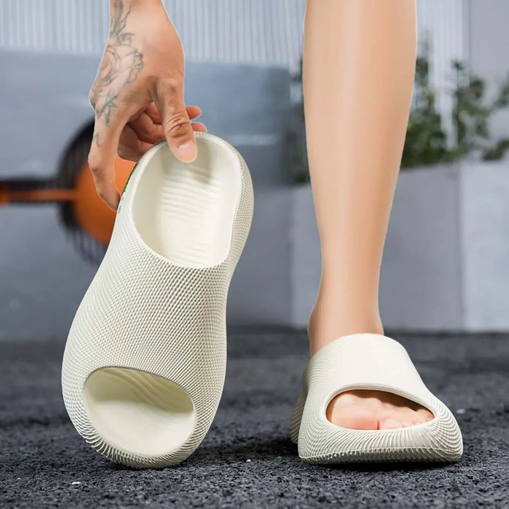 SHAJI Men Cloud Slides Summer Thick Sole Non Slip Flip Flops Fashion
