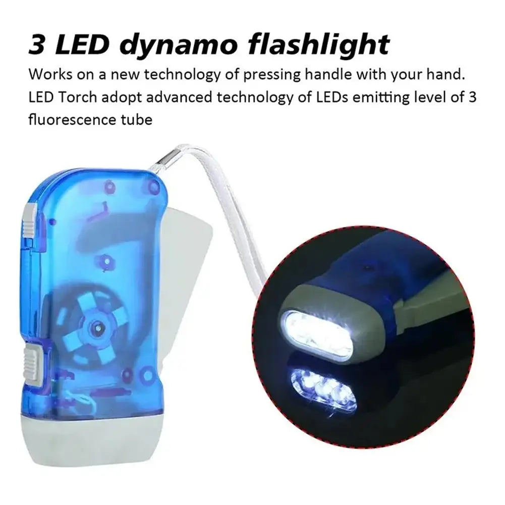 Mini Hand-Powered LED Flashlight – Battery-Free Emergency Torch LED Dynamo Flashlight Zpaxo