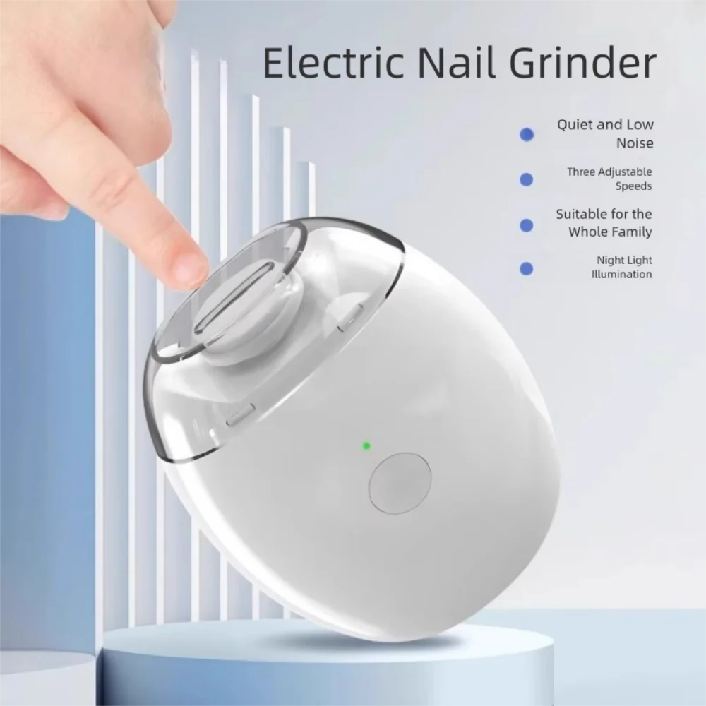 1 Electric Nail Grinder LED Light Automatic Trimmer Baby Adult Mini Zpaxo