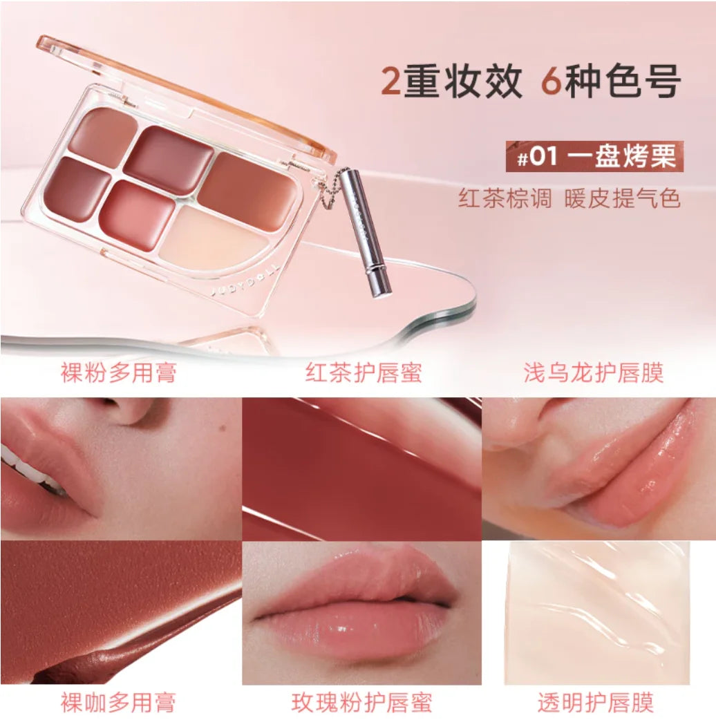 Judydoll Six Lipstick Palette Matte Velvet Cream Multi Purpose Paste Zpaxo 01